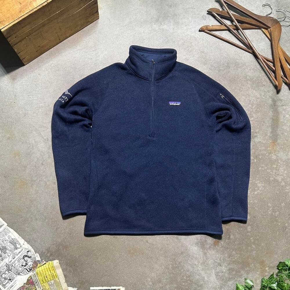 Patagonia Navy Blue 1/4 Zip Fleece Sweatshirt Women's Large Quarter Zip Sweater